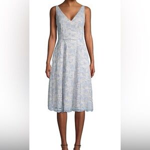 Vince Camuto Blue Sleeveless Lace A Line Dress Size 8